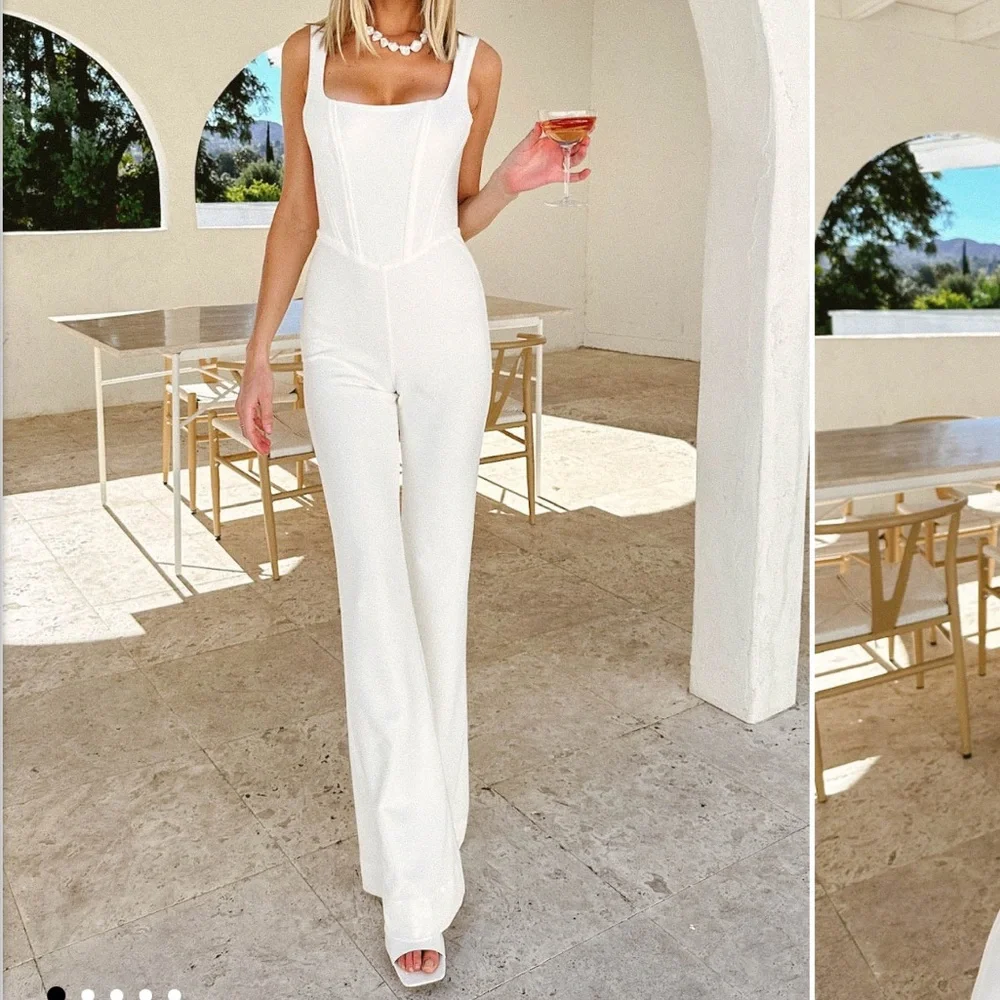 Show Me Your MuMu White Jumpsuit - Picture 1 of 3